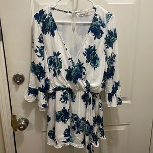 Quarter Sleeve Floral Romper